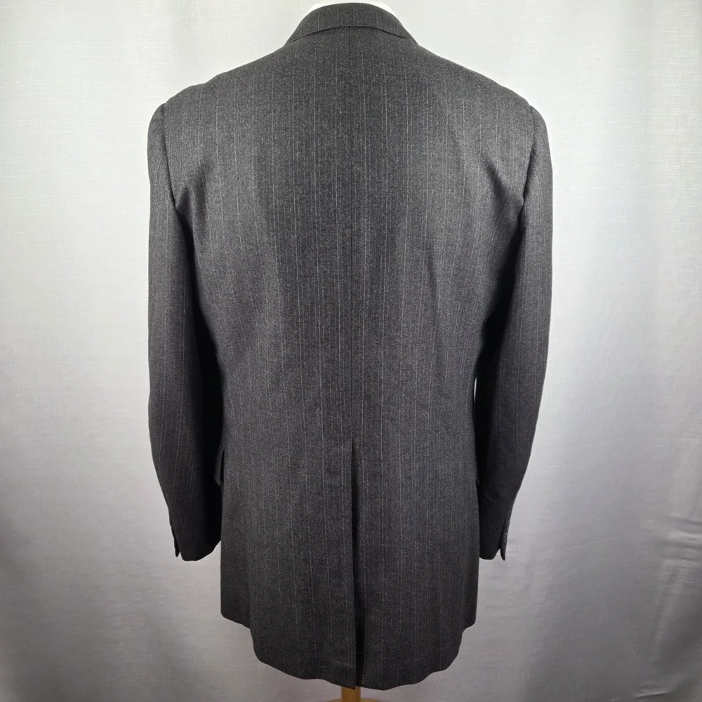 Brooks Brothers Golden Fleece Charcoal Gray Pinstripe‎ Sport Coat USA Men's 42L
